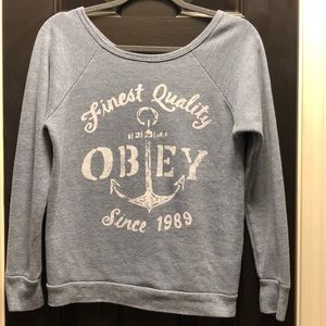 OBEY Finest Anchor Scoop Neck Sweatshirt